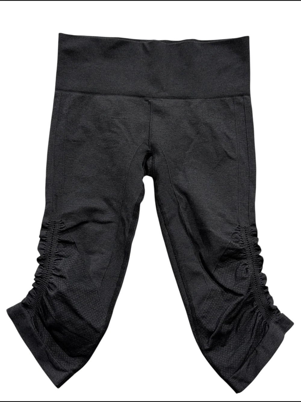 Lululemon Ebb to Flow Ruched Crops Black Size 6 Seamless Leggings - Picture 2 of 5